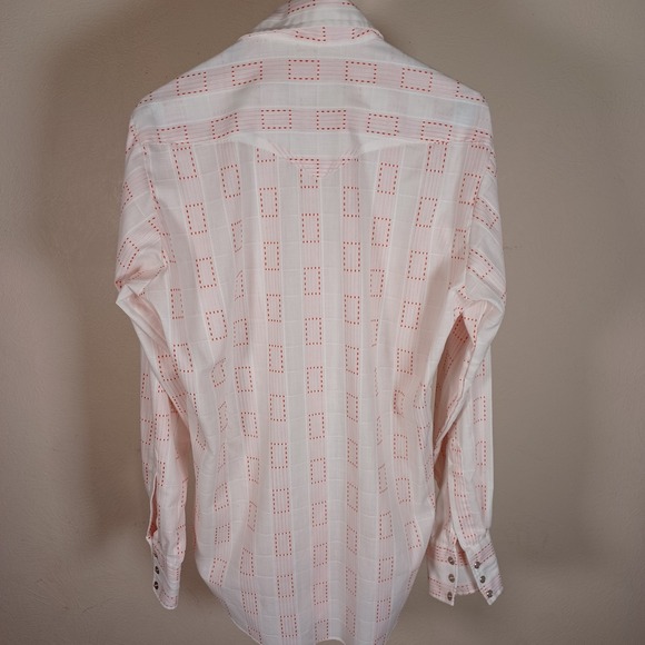 Fenton Vintage Western Pearl Snap Dashed Windopane Check Rockabilly Cowboy Shirt - Picture 7 of 7